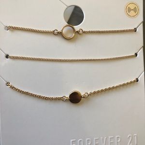 Bracelet Set Gold tone 3pc Delicate Geo